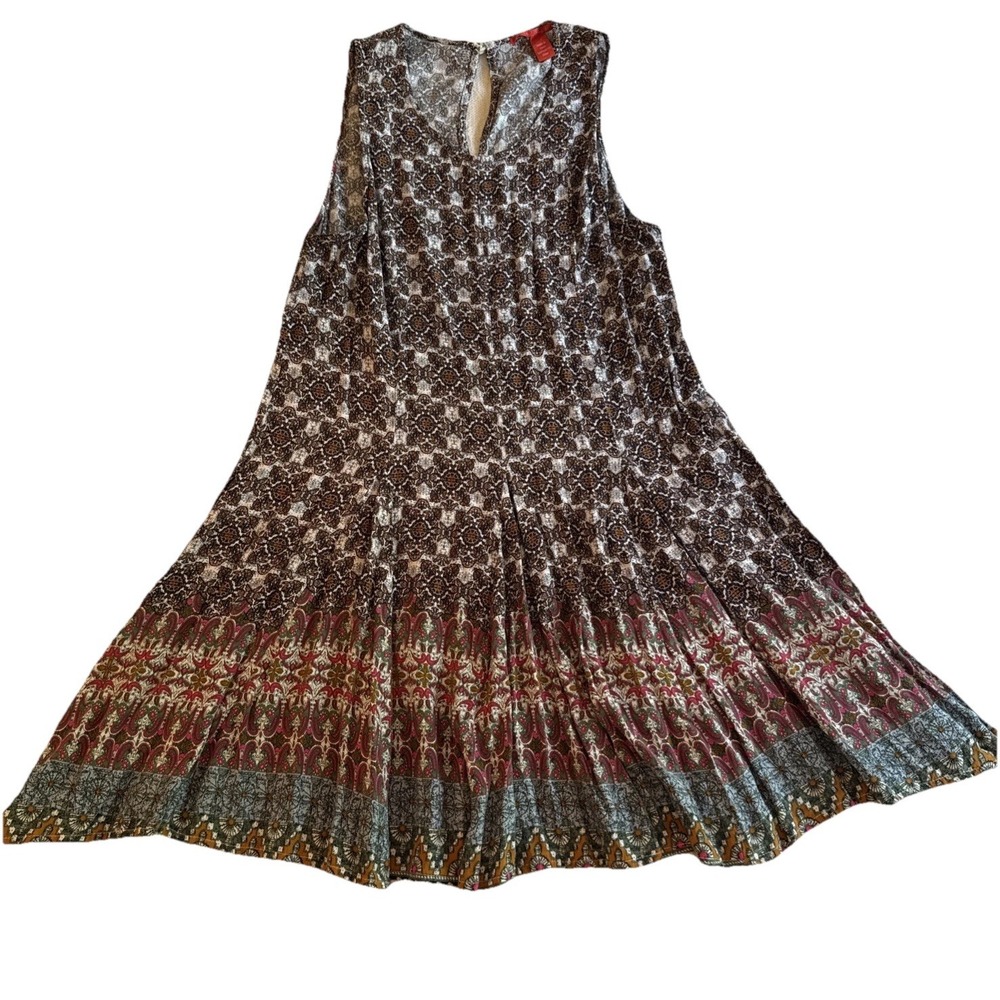 Chelsea & Violet Dress XS Boho Paisley Multicolor Sleeveless Flowy Festival Midi